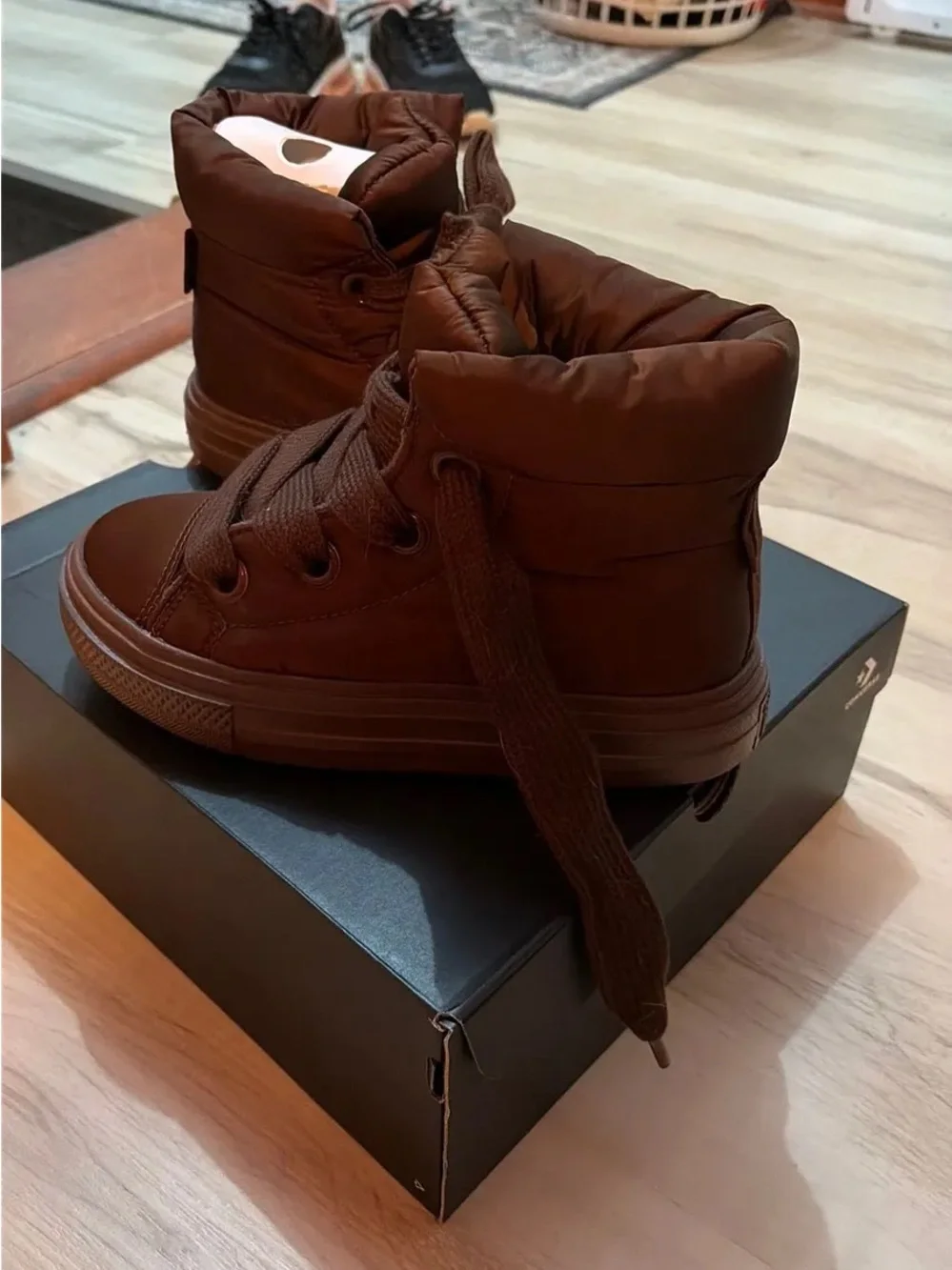 Converse Brown High-Top Sneaker with Rubber Sole - Unisex